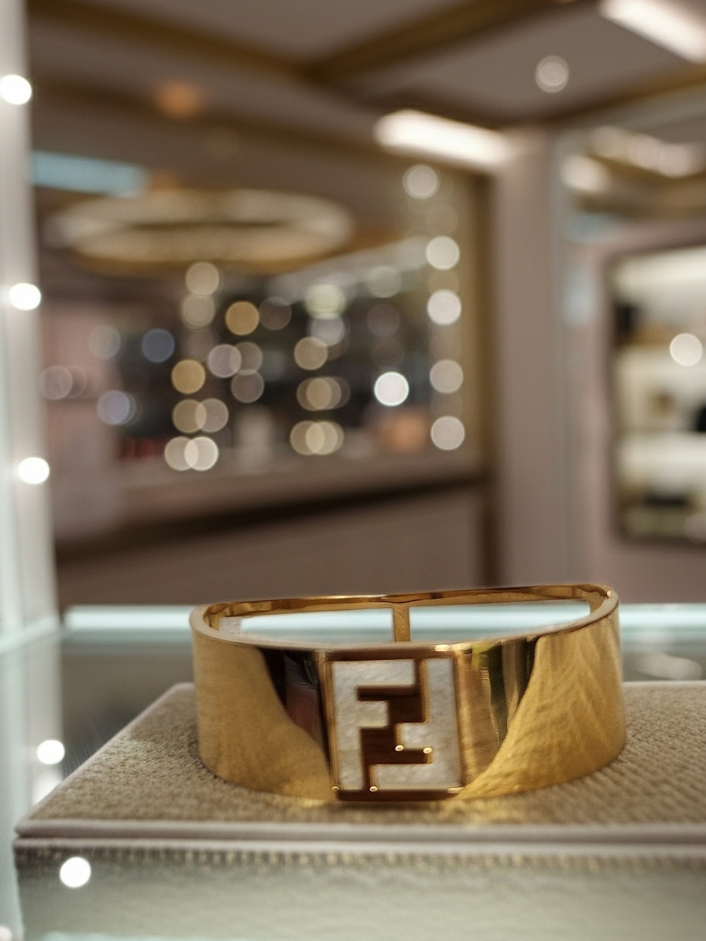 Fendi Gold Logo Cuff Bracelet